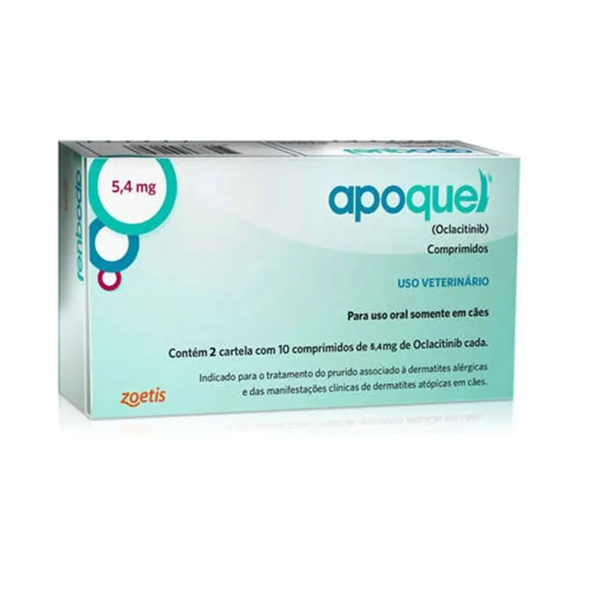 Apoquel Dermatológico Zoetis para Cachorro 5,4mg 20 Comprimidos