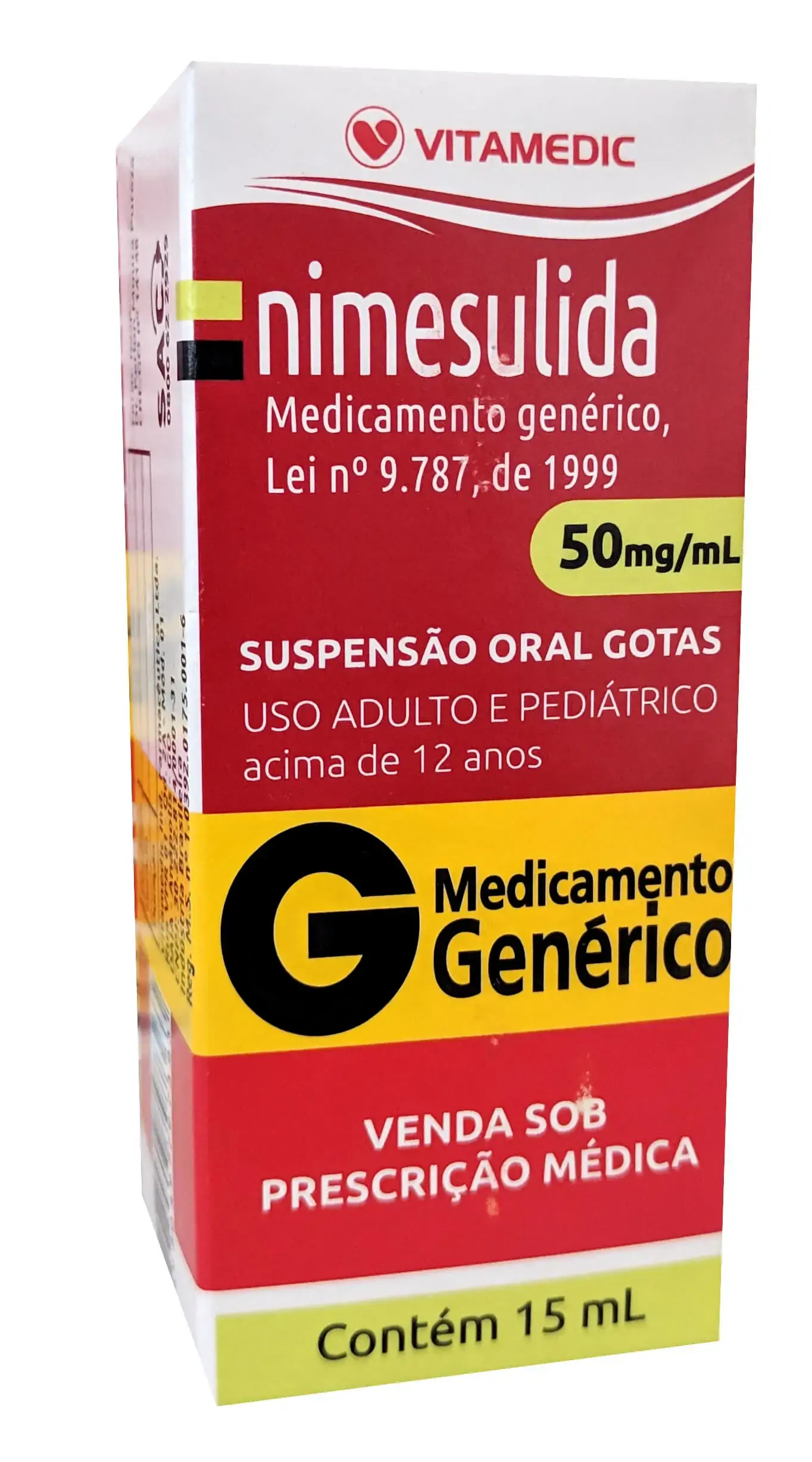Nimesulida 50mg/ml Vitamedic Caixa 15ml Suspensão Oral Gotas