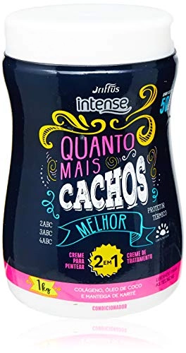 Creme Para Pentear e Tratamento 2 em 1 Vegano Quanto Mais Cachos Melhor Intense Griffus 1Kg