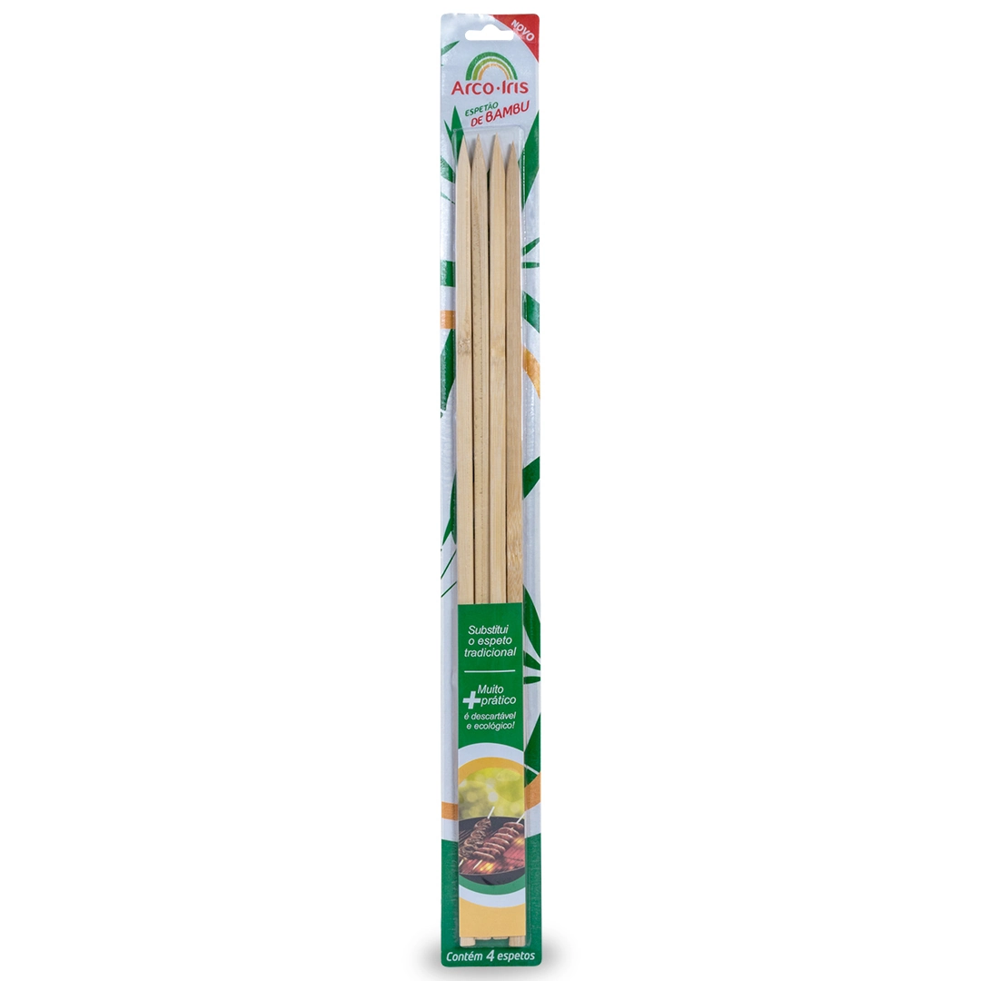 Espetao De Bambu Arco Iris