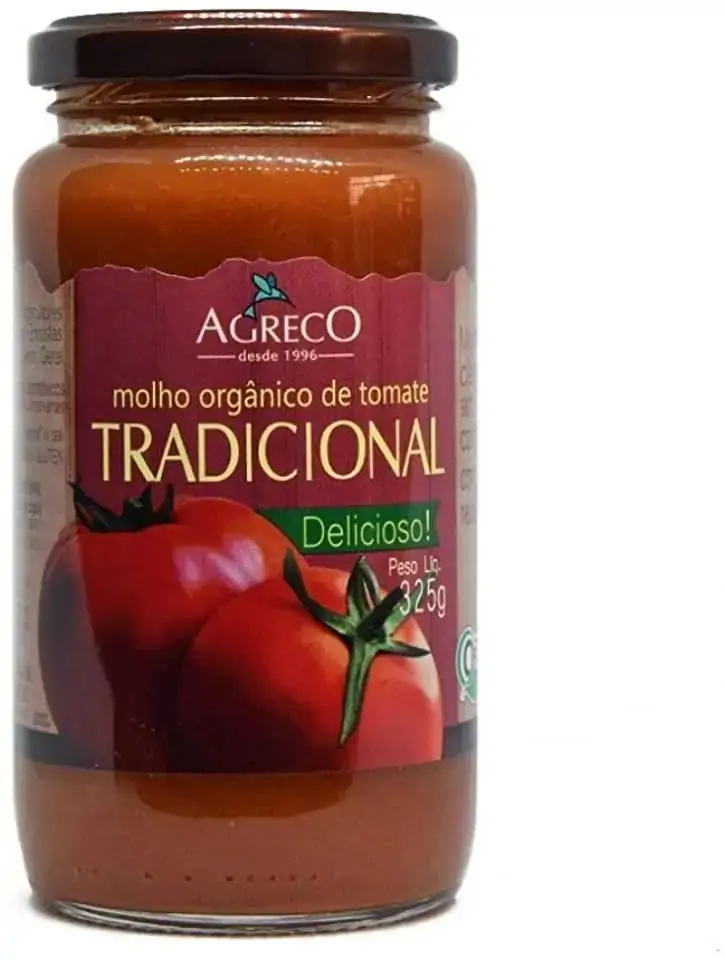 Molho De Tomate Orgânico Tradicional Agreco Vidro 325g