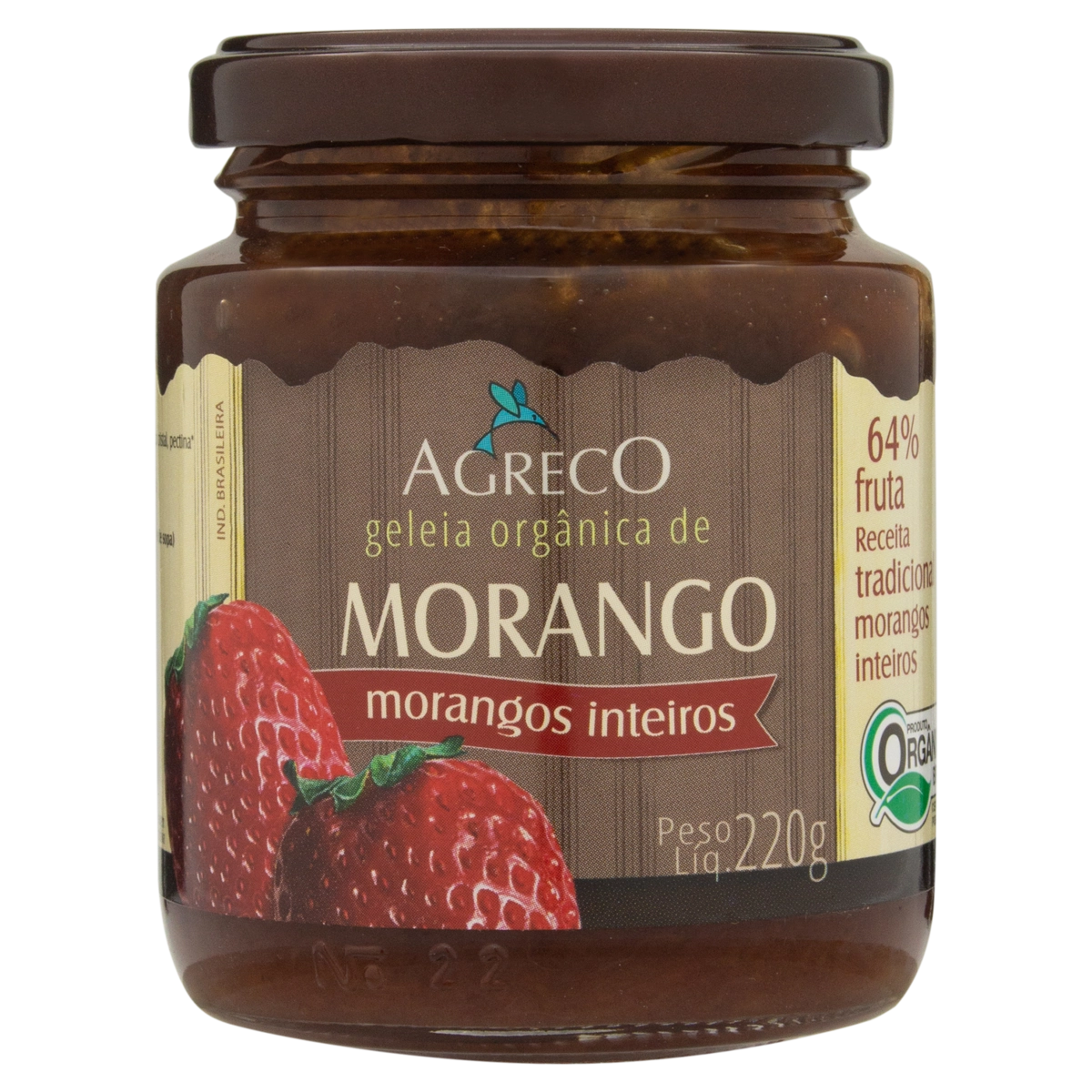 Geleia Orgânica Morango Agreco Vidro 220g