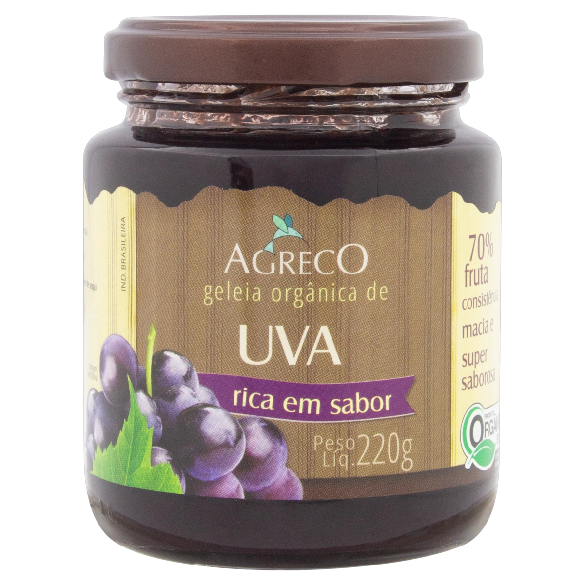 Geleia Orgânica Uva Agreco Vidro 220g