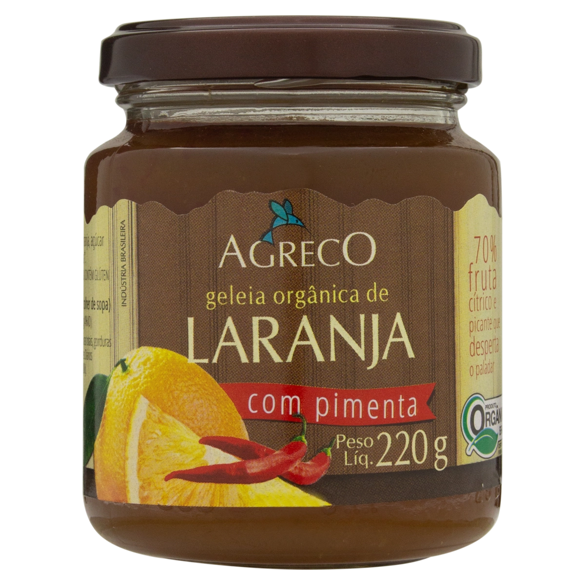 Geleia Orgânica Laranja Com Pimenta Agreco Vidro 220g