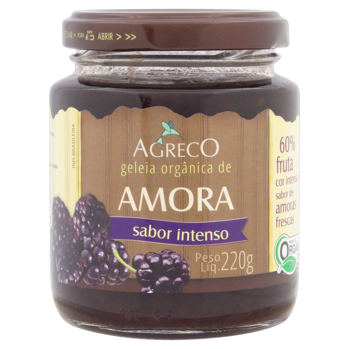 Geleia Orgânica Amora Agreco Vidro 220g