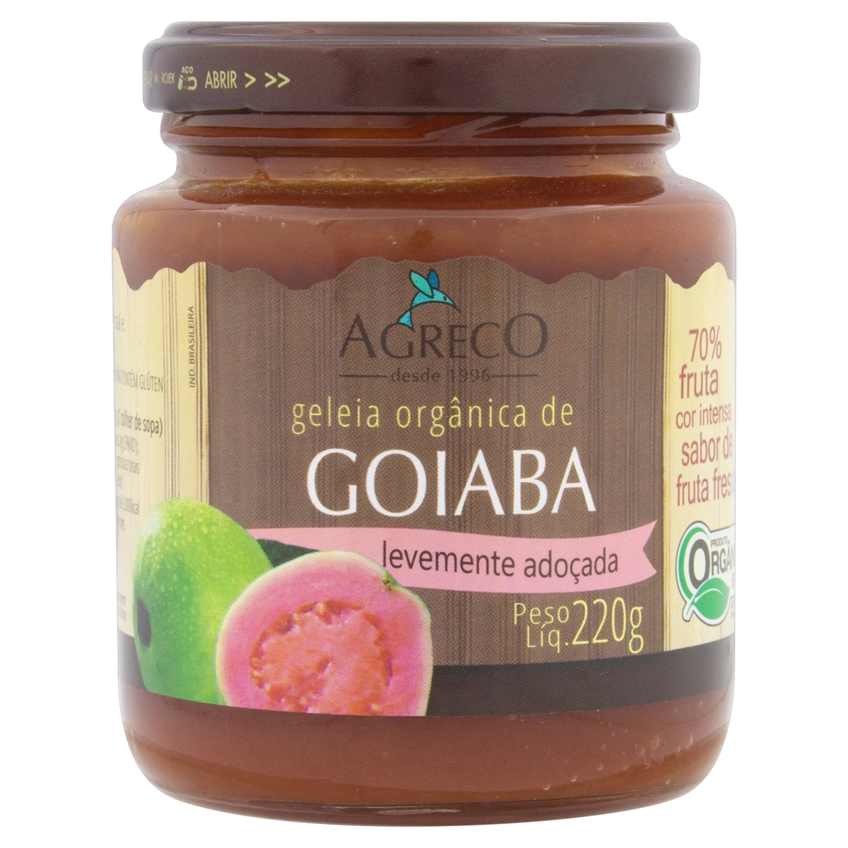 Geleia Orgânica Goiaba Agreco Vidro 220g