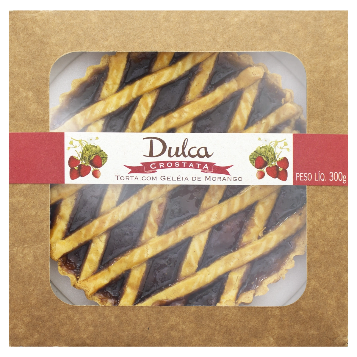 Torta Crostata Com Geléia De Morango Dulca Caixa 300g