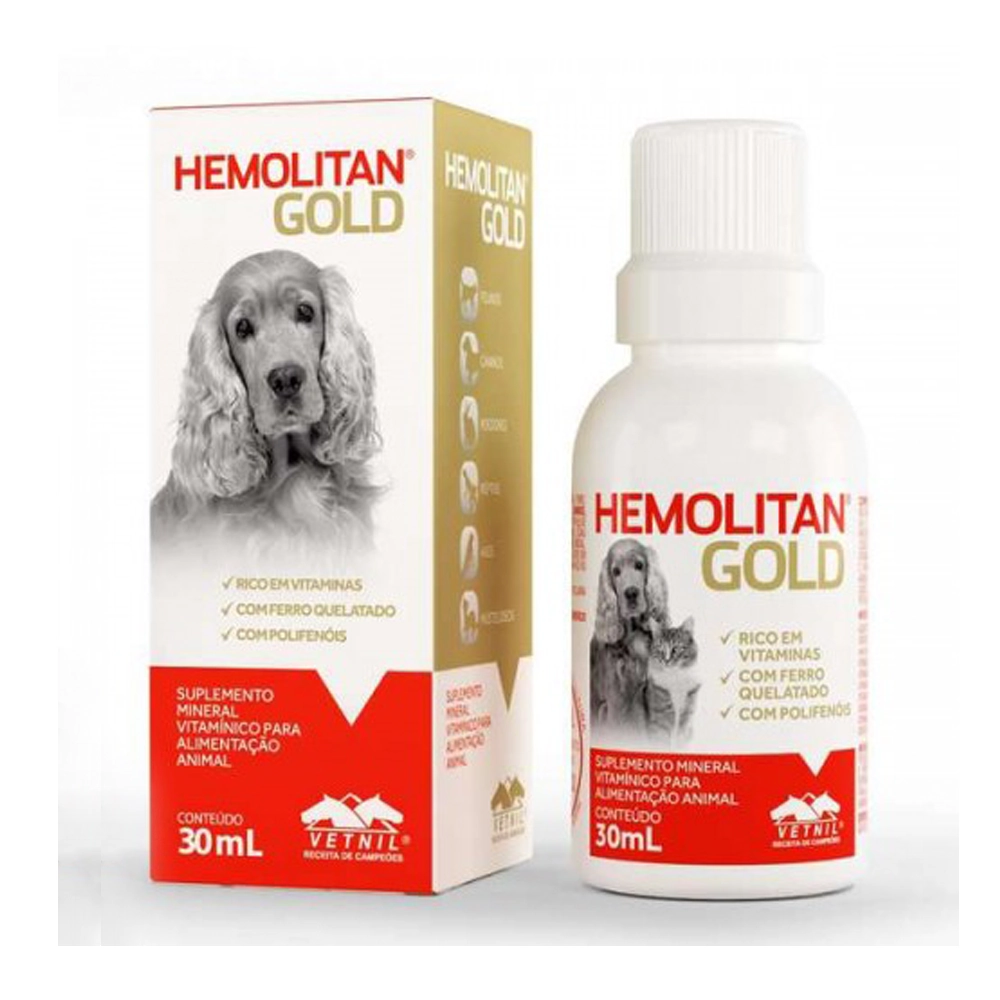 Hemolitan Gold Para Cães Vetnil - 30ml