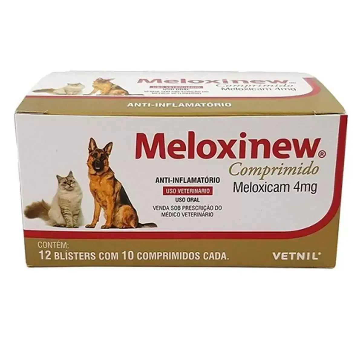 Meloxinew 4mg 120 Comprimidos Vetnil Cães e Gatos