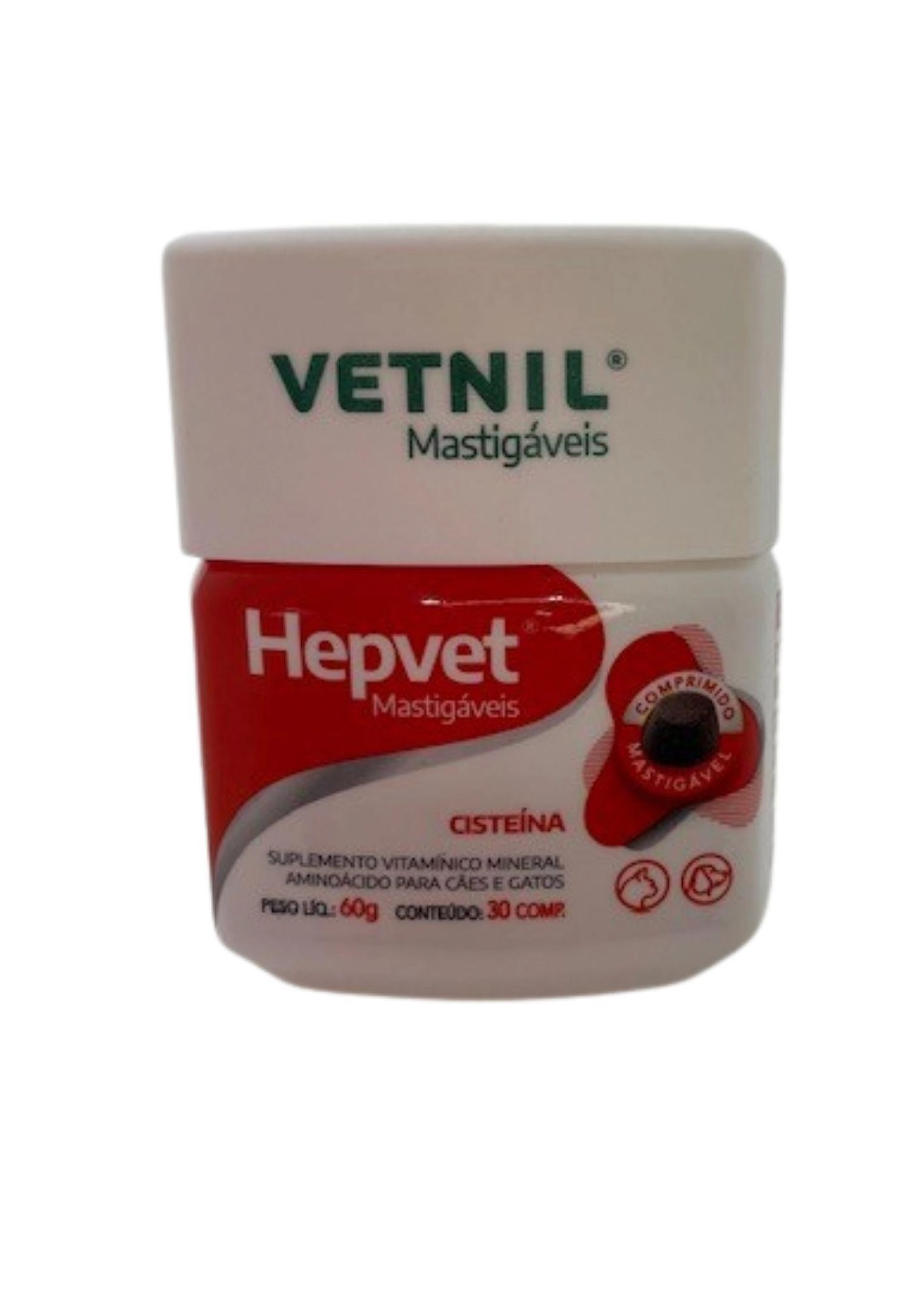 HepVet 30 comprimidos mastigáveis Vetnil Cães e Gatos