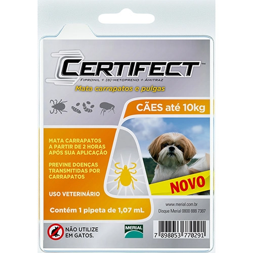 Medicamento Antipulgas E Carrapatos P/ Cães Até Certifect