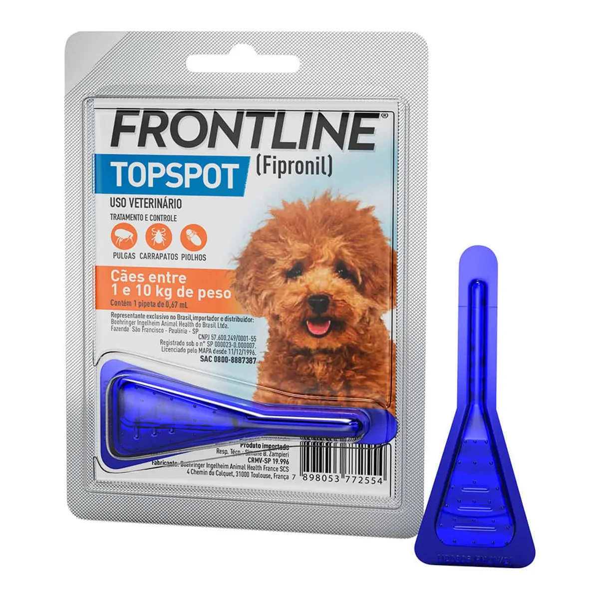 Antipulgas e Carrapatos Frontline Topspot Cães de 1 a 10kg