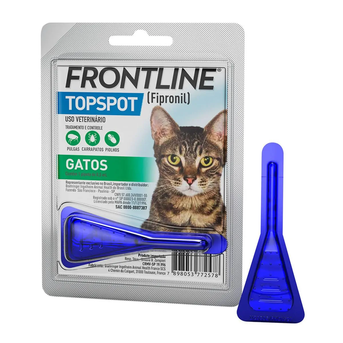 Antipulgas e Carrapatos Frontline Topspot para Gatos Antipulgas Frontline Top Spot Gatos