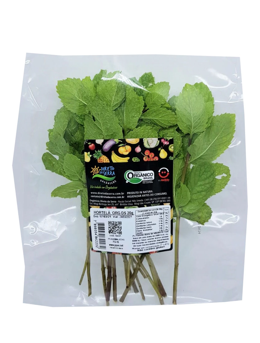 Sac Hortela Direto Da Serra Organico 20g Pacote