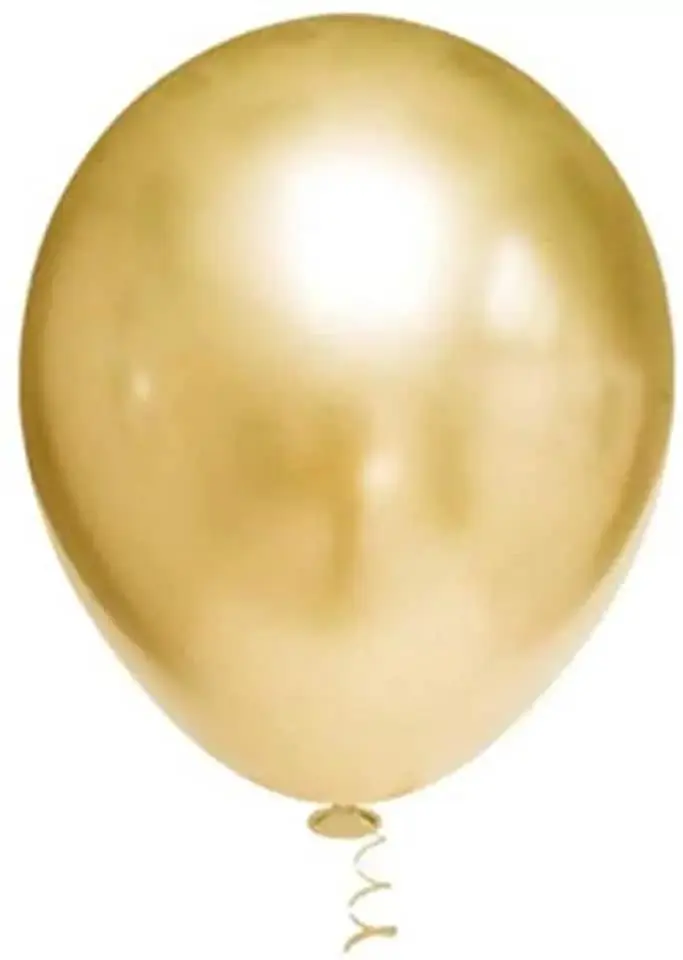 Balao Happy Day 9 Redondo Aluminio Dourado C/25
