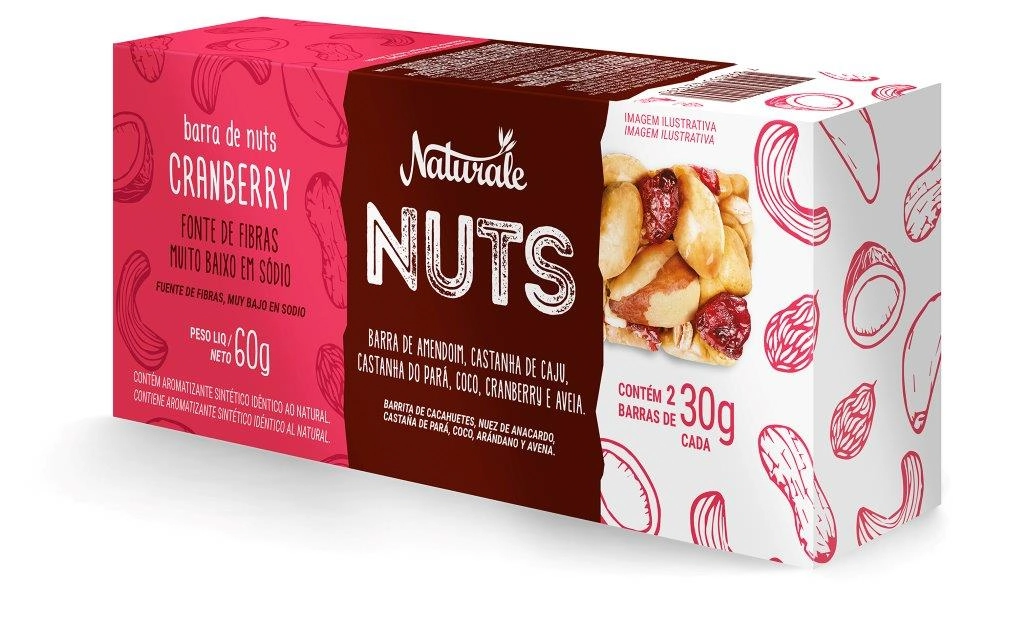 Barra Nuts Naturale 30g Cranberry C/6