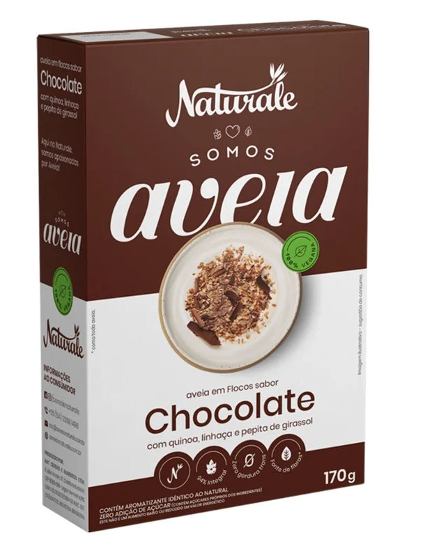 Aveia Em Flocos Finos Sabor Chocolate Naturale 170g