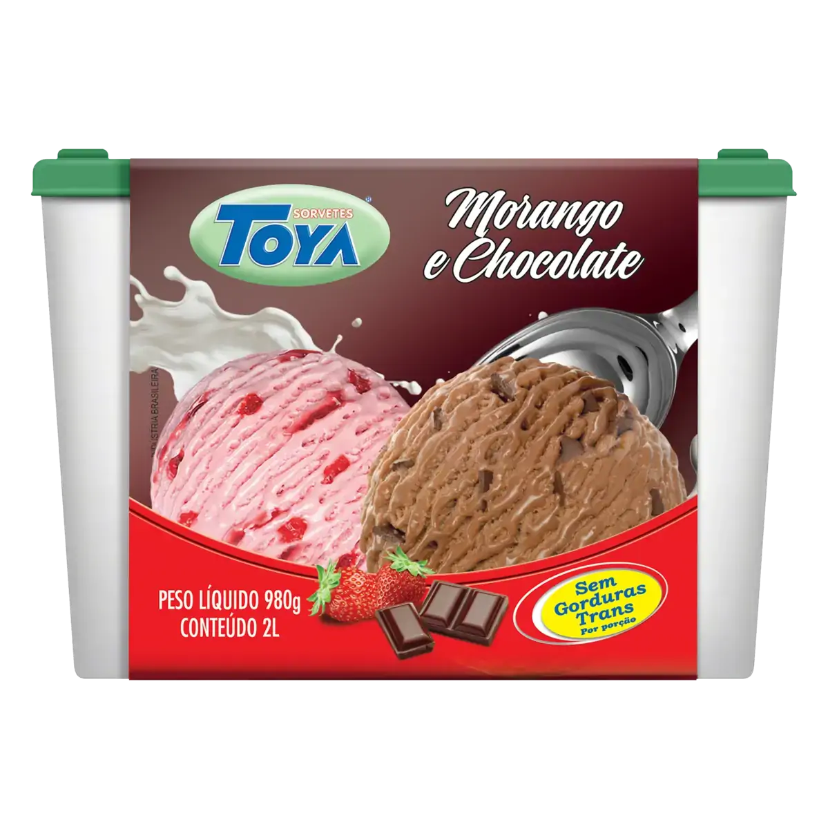 Sorvete Morango E Chocolate Toya Pote 2l