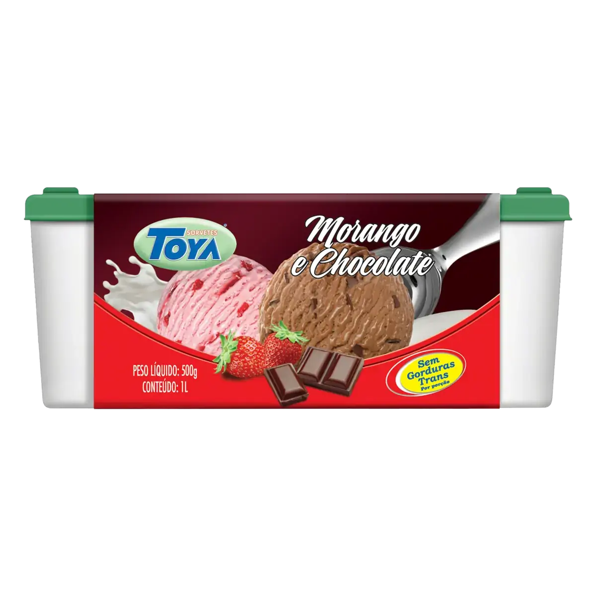Sorvete Morango E Chocolate Toya Pote 1l