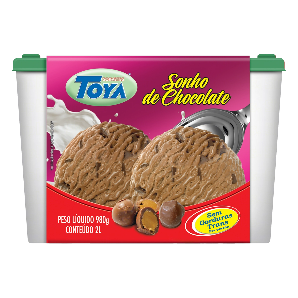 Sorvete Sonho De Chocolate Toya Pote 2l
