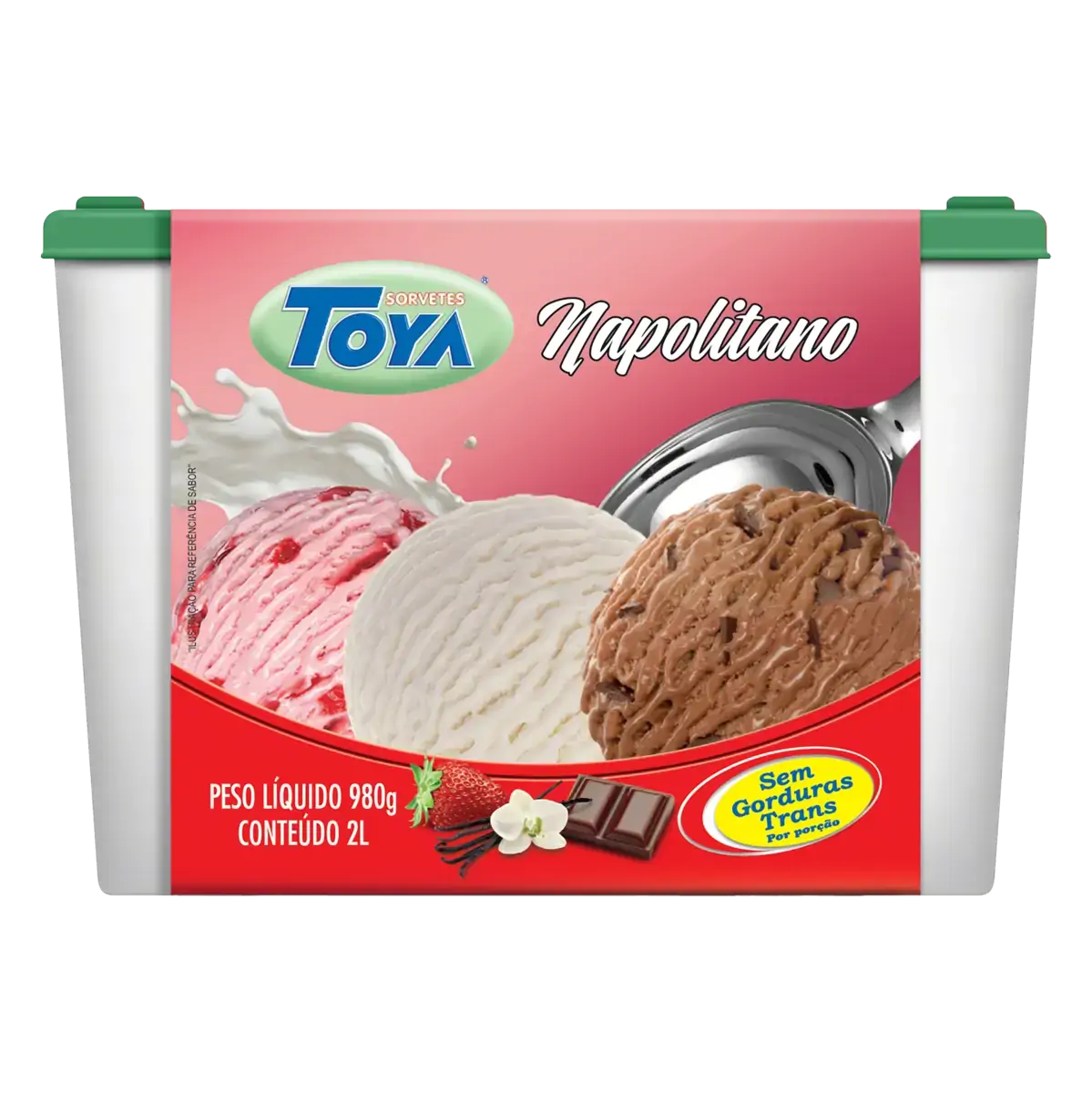Sorvete Napolitano Toya Pote 2l