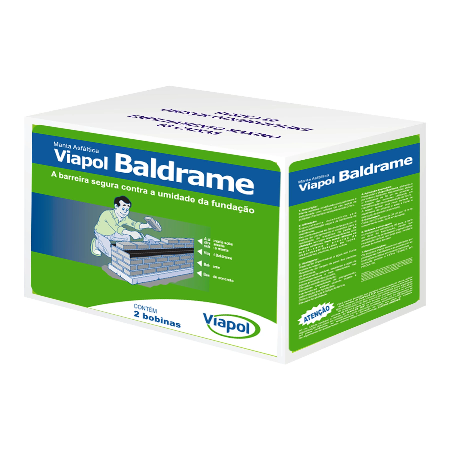 Manta Asfáltica 1,5mm 32cmx10m Baldrame Viapol
