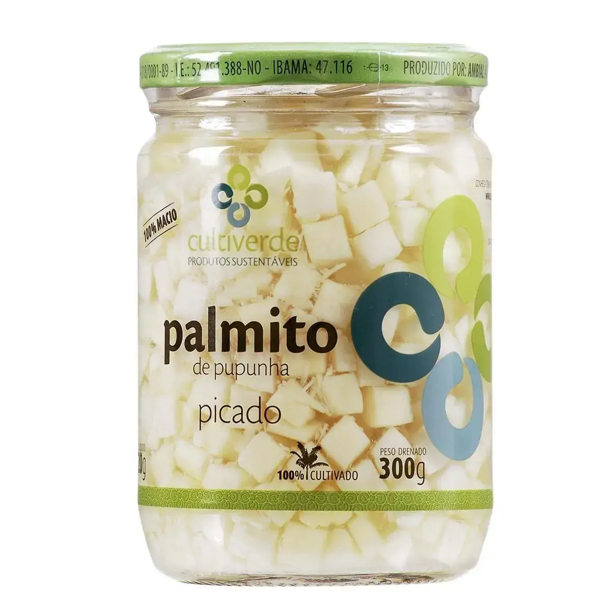 Palmito Picado CULTIVERDE Vidro 300g
