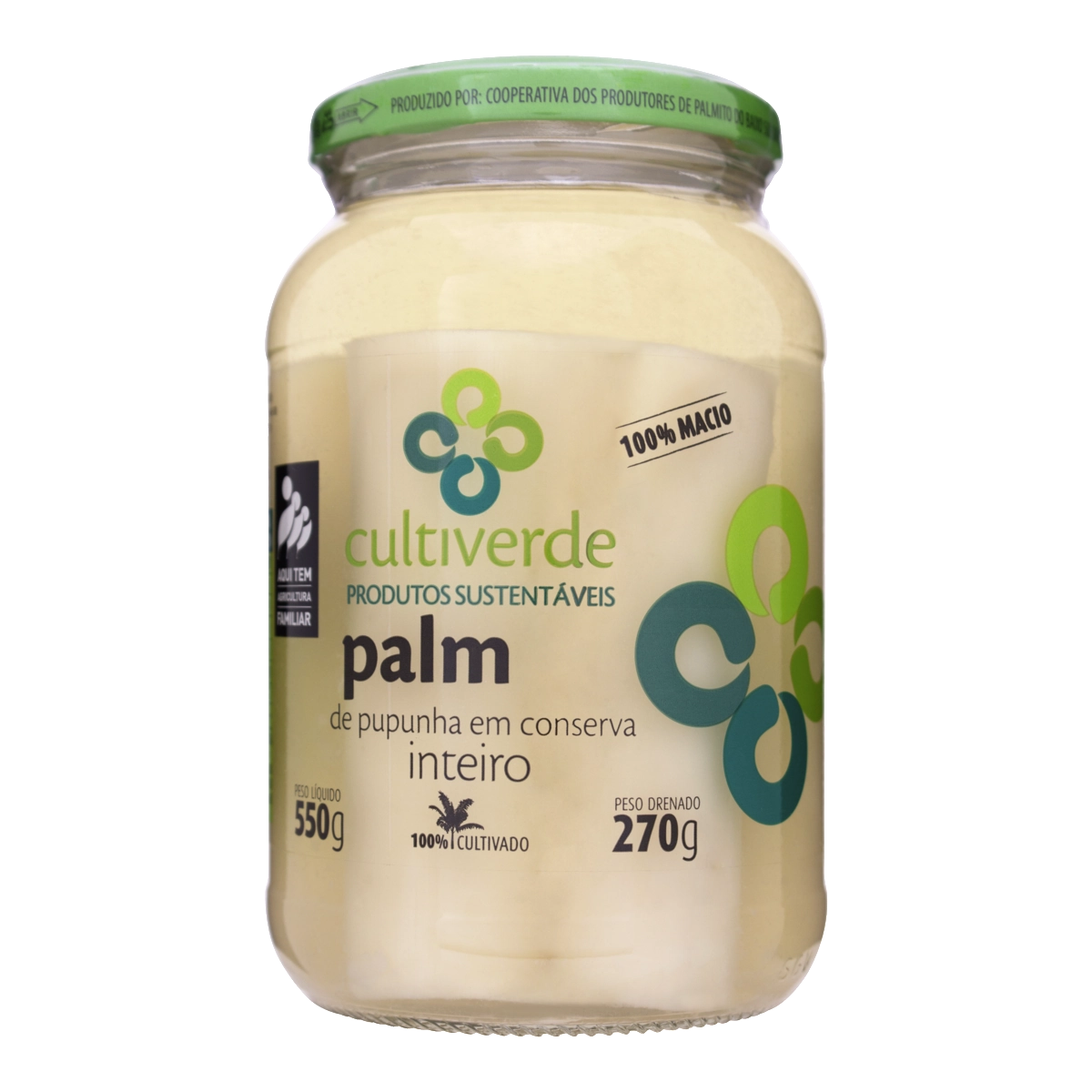 Palmito Pupunha CULTIVERDE Vidro 270g