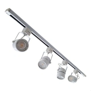 Trilho Eletrificado 1m Branco + 4 Spots Gu10 Branco Quente C/ Lâmpada Dimerizavel 220v
