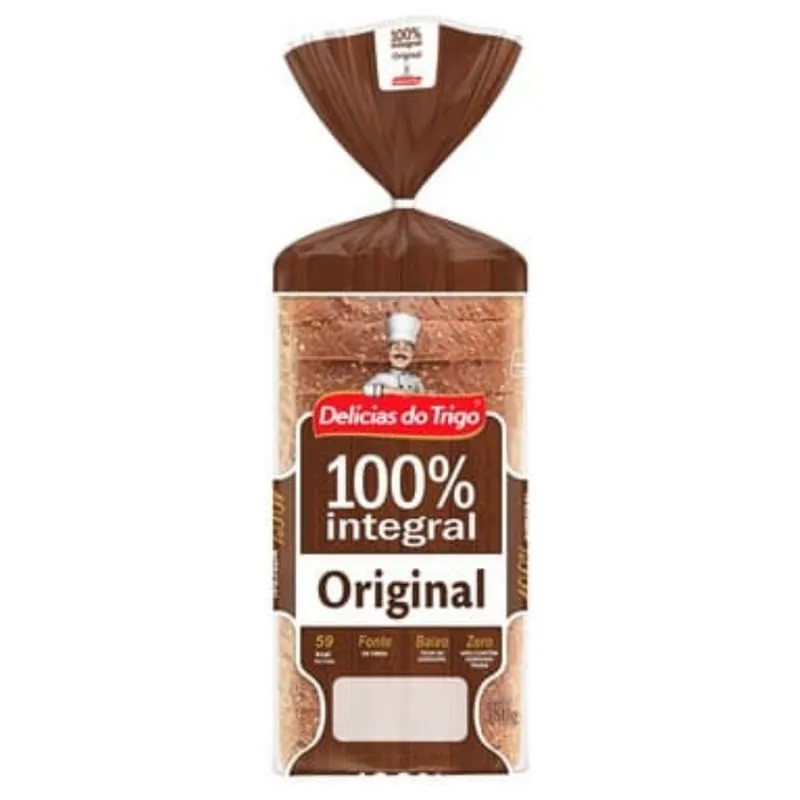 Pão de Forma Integral Original Delícias do Trigo Pacote 380g