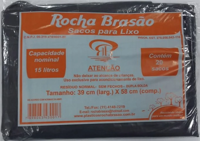 Saco Lixo Rocha Brasao