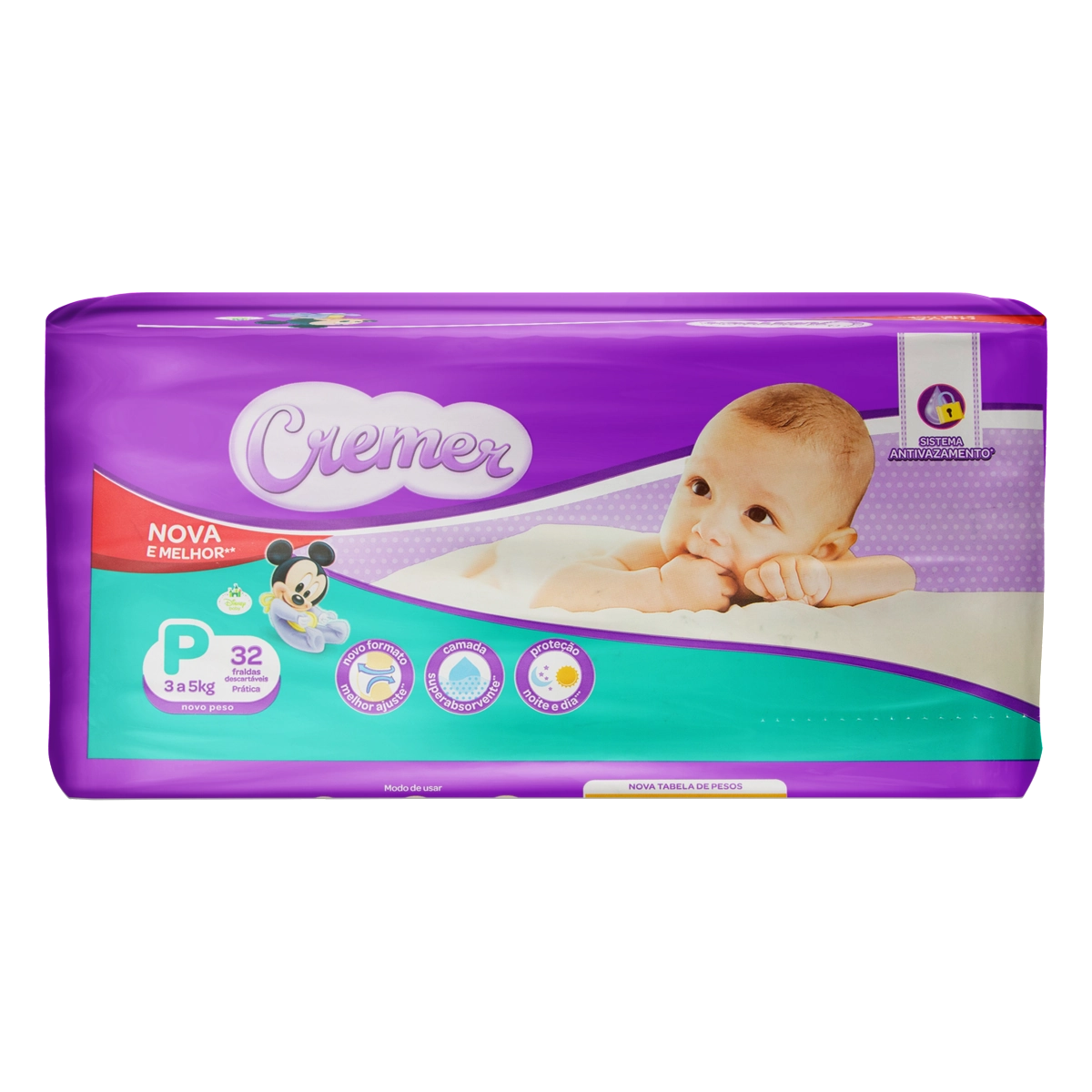 Fralda Descartável Infantil Cremer P Pacote 32 Unidades