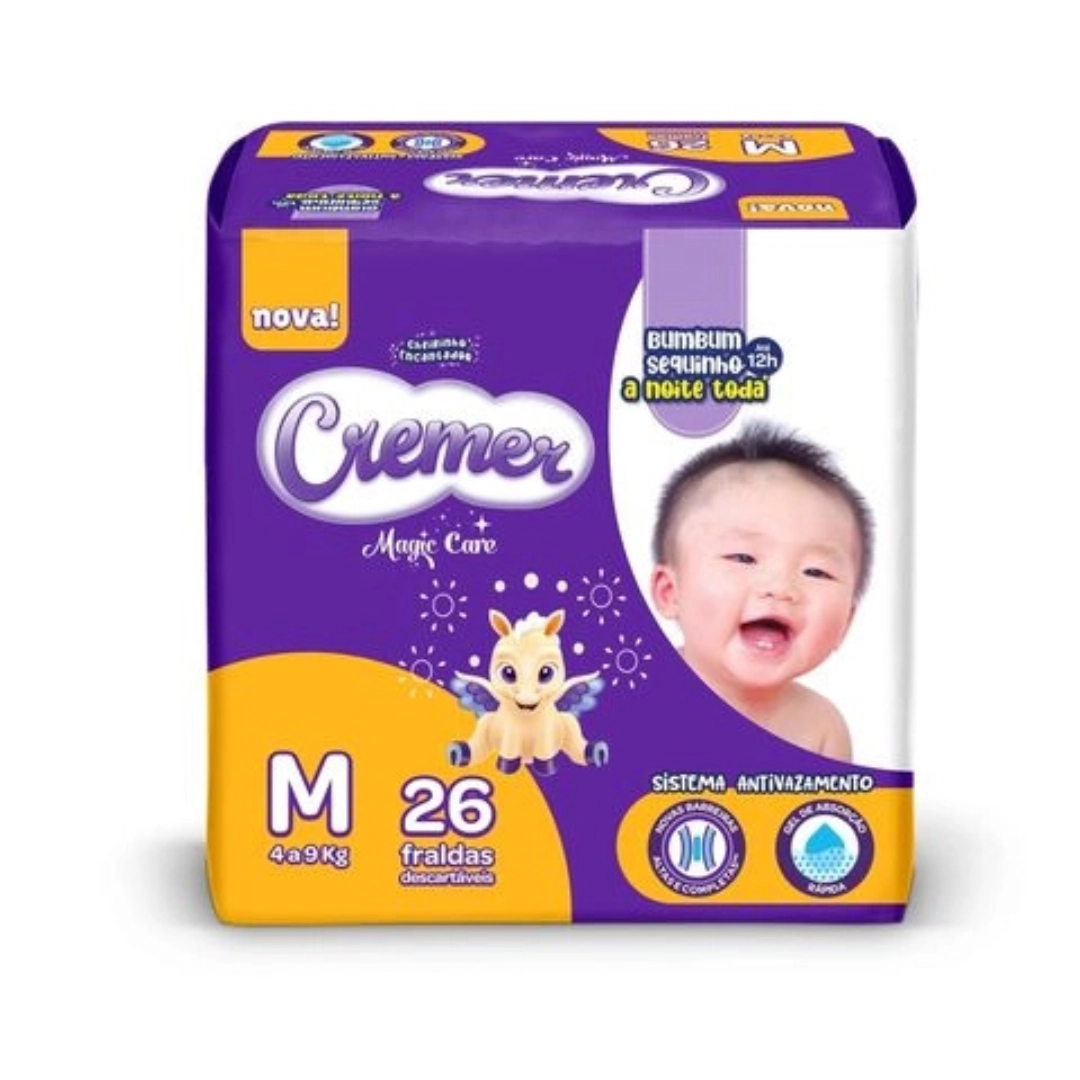 Fralda Descartável Infantil Cremer M Pacote 28 Unidades