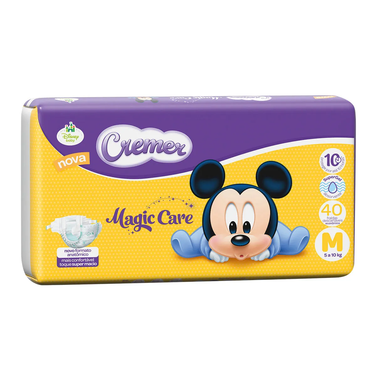 Fralda Cremer M Disney Baby Magic Care Pacotão - 40 Unidades