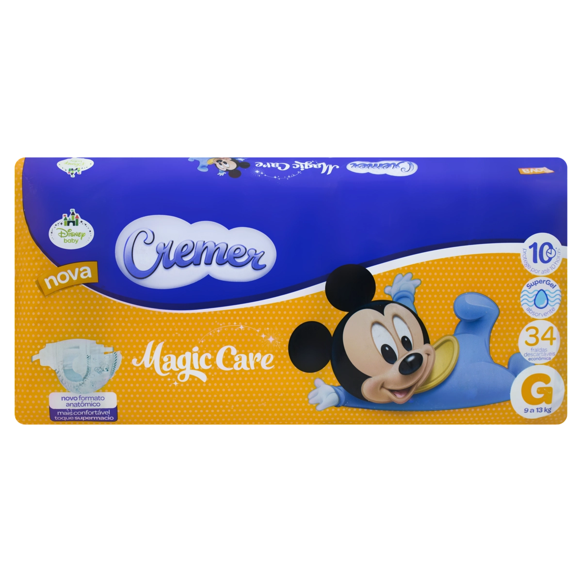 Fralda Descartável Infantil Cremer Magic Care G Pacote 34 Unidades