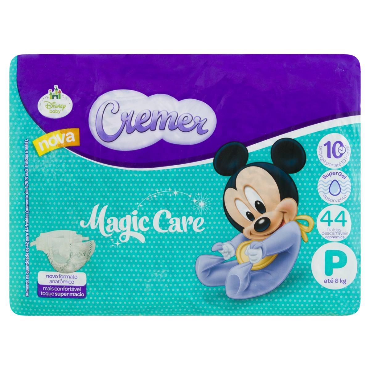 Fralda Descartável Infantil Cremer Magic Care P Pacote 44 Unidades