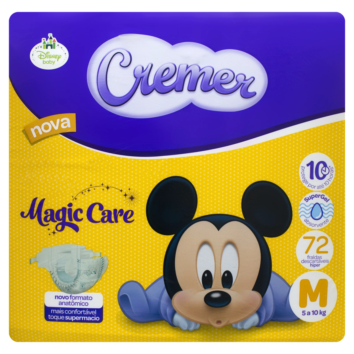 Fralda Descartável Infantil Cremer Magic Care M Pacote 72 Unidades