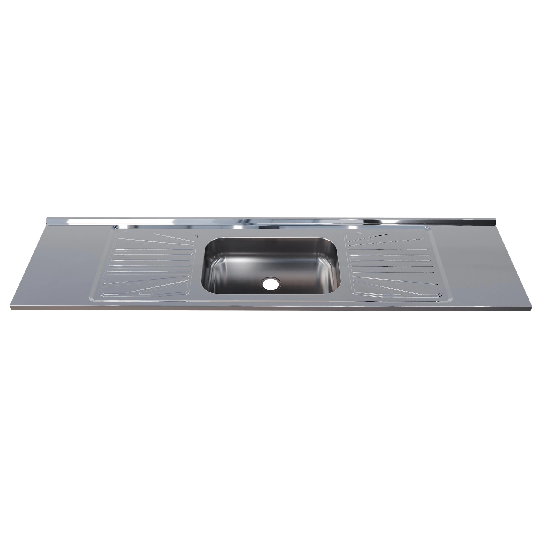 Pia de Cozinha Aço Inox 200cm com Fundo Concretado Fabrinox