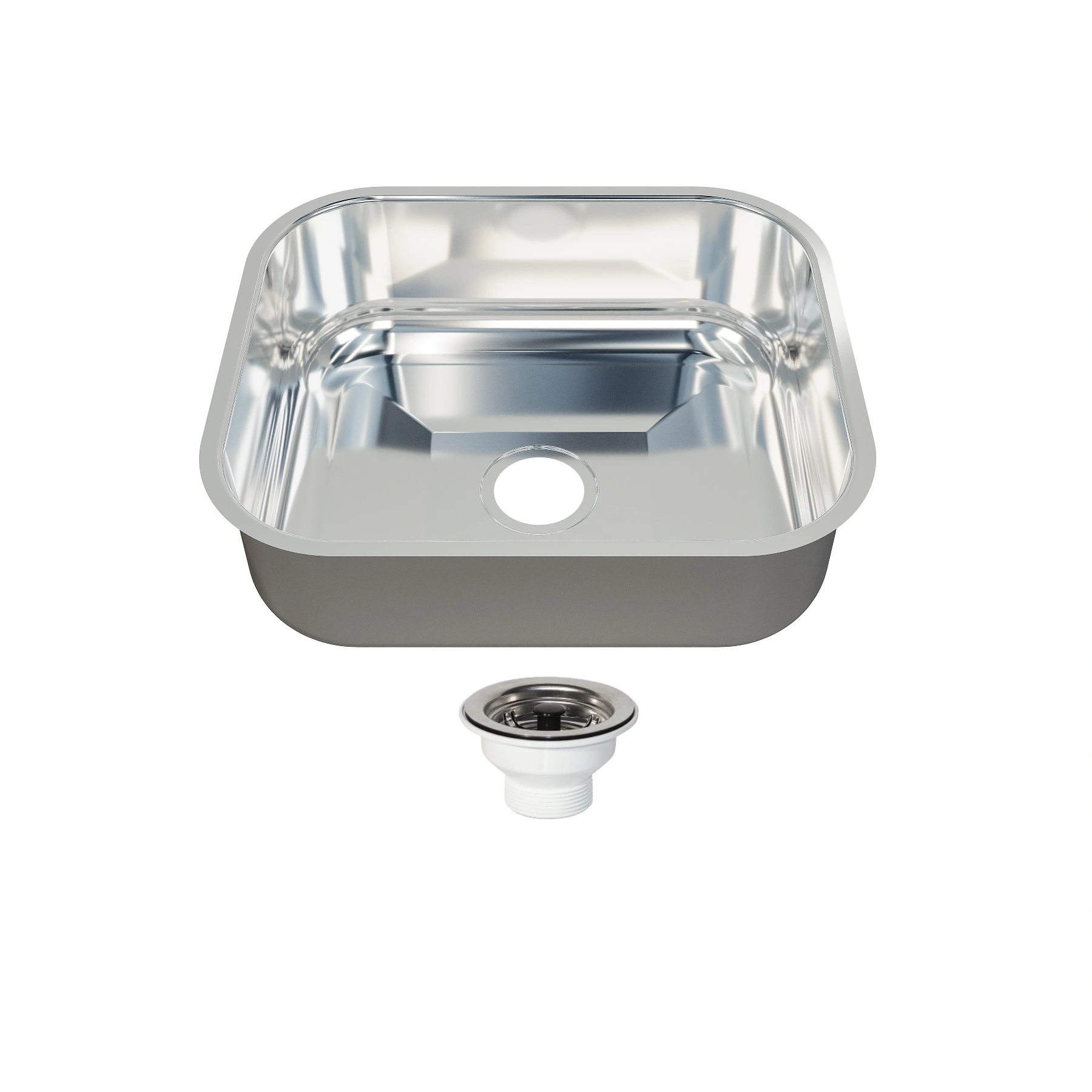 Cuba para Cozinha Simples de Embutir em Aço Inox Brilhante Retangular 40x34x14cm 0,5mm 3.1/2" Standard Fabrinox