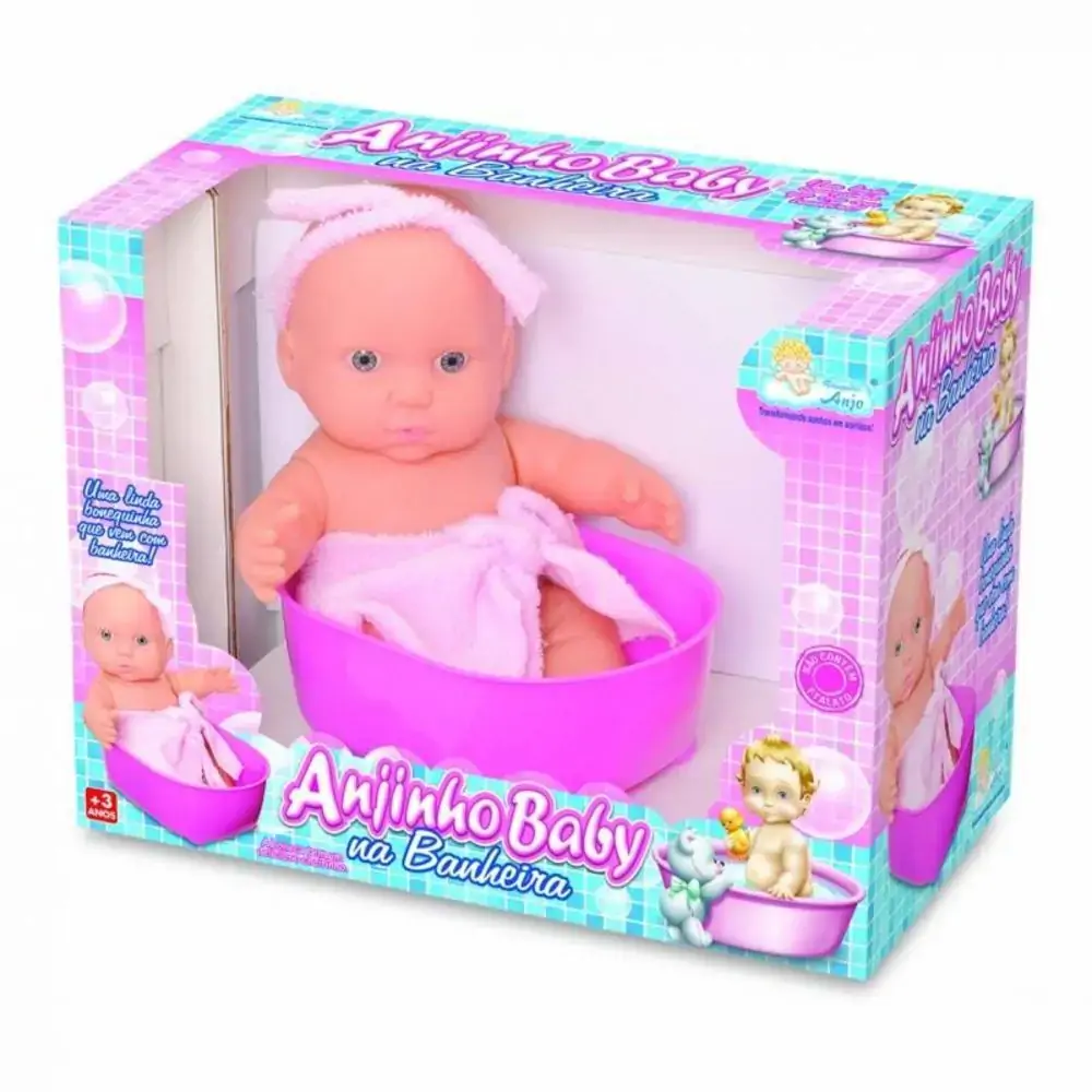 Brinquedo Anjo Boneco Anjinho Baby Na Banheira