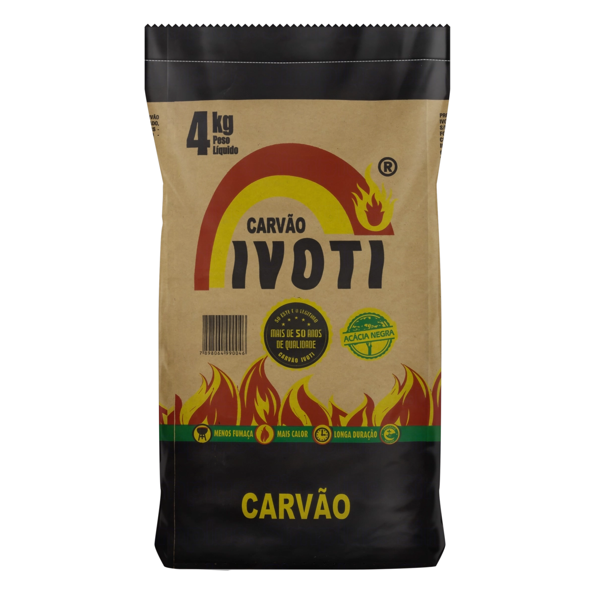 Carvão De Acácia Negra Ivoti Pacote 4kg
