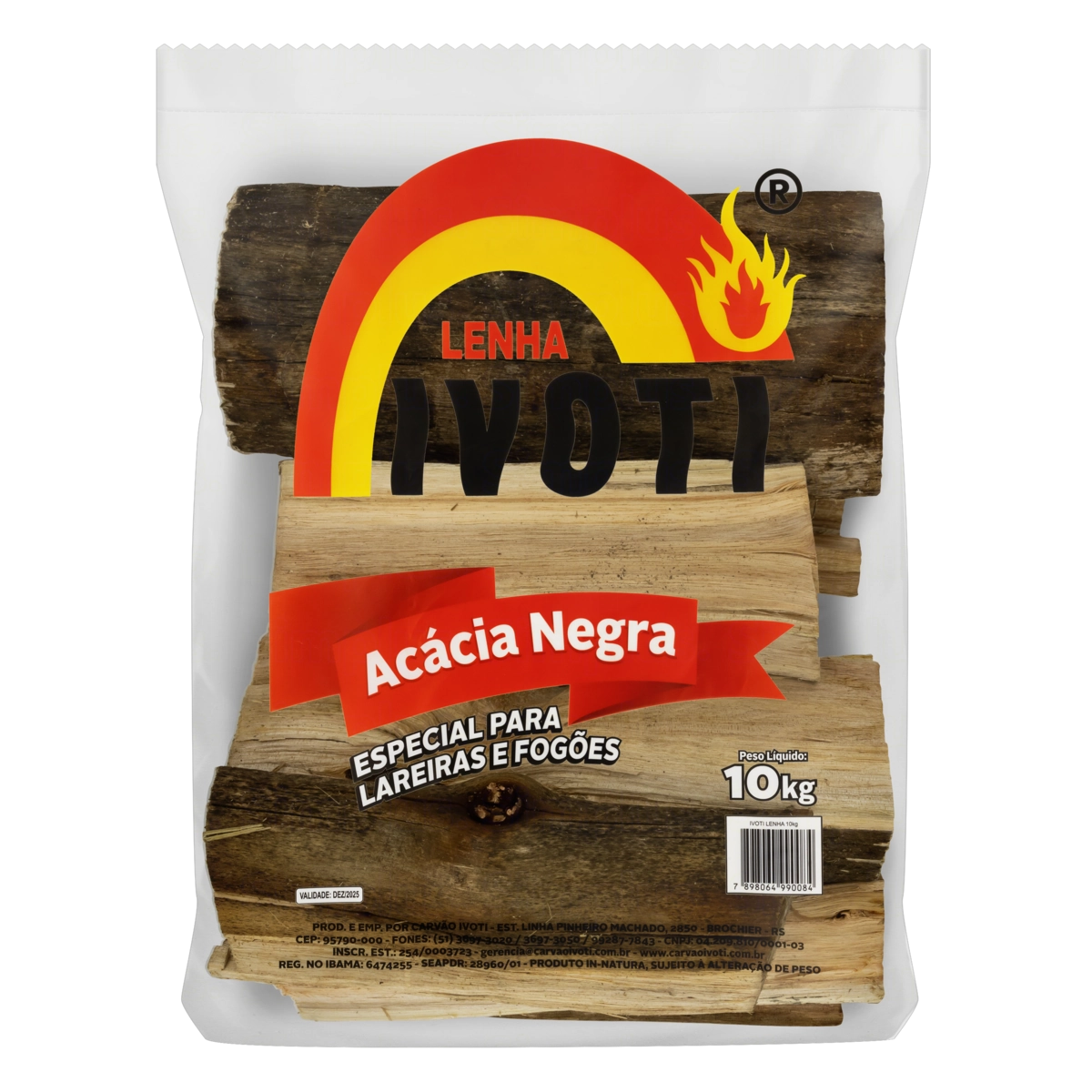 Lenha De Acácia Negra Para Lareira E Fogão Ivoti Pacote 10kg