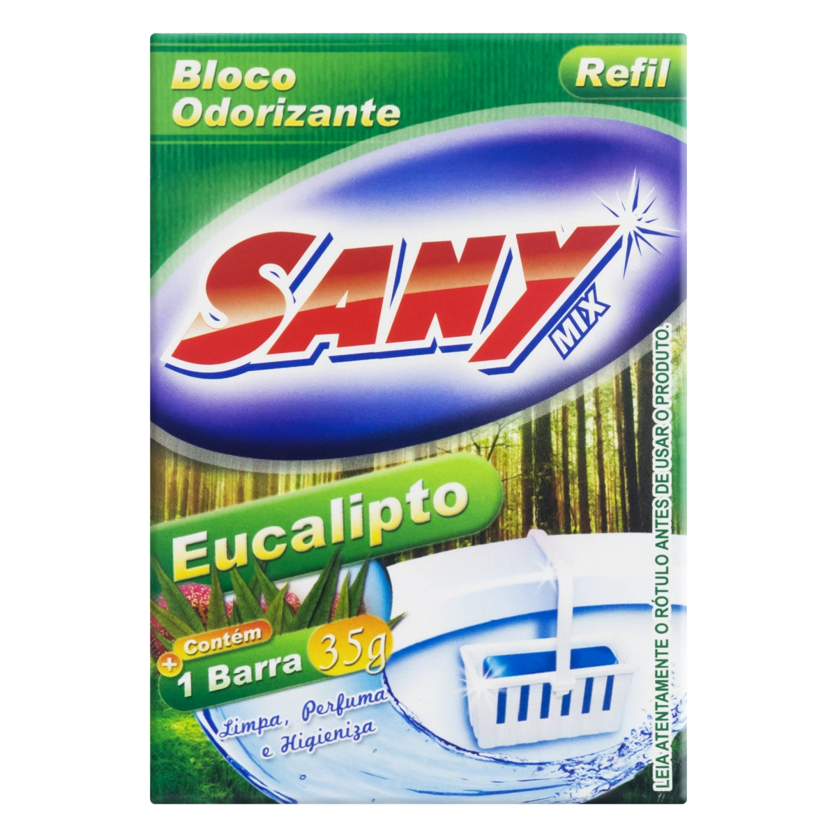 Odorizante Sanitário Bloco Eucalipto Sany Mix 35g Refil