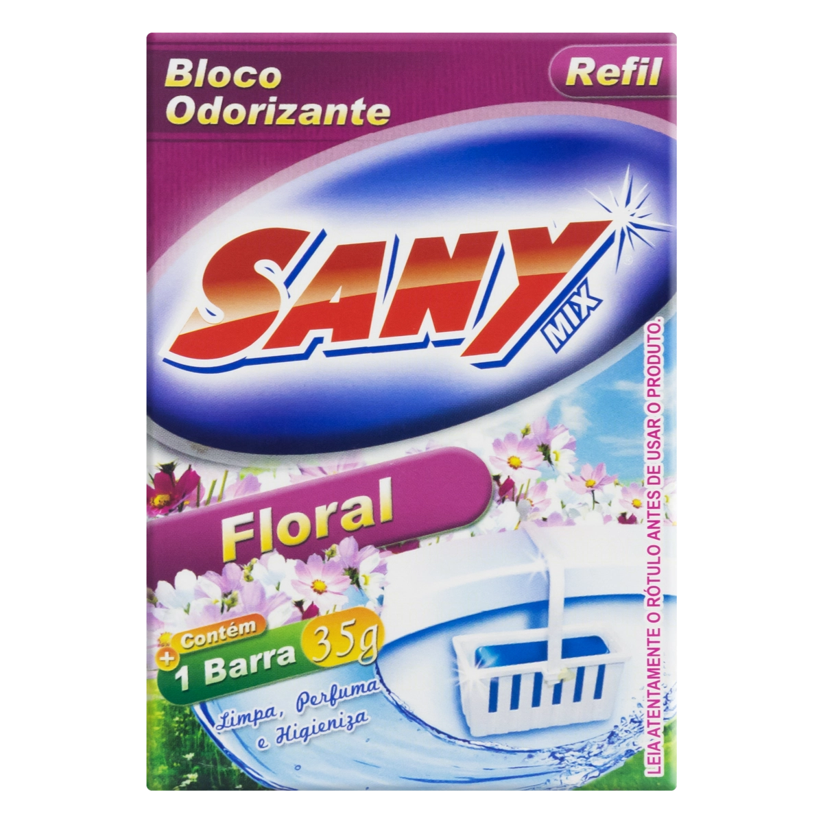 Odorizante Sanitário Bloco Floral Sany Mix 35g Refil