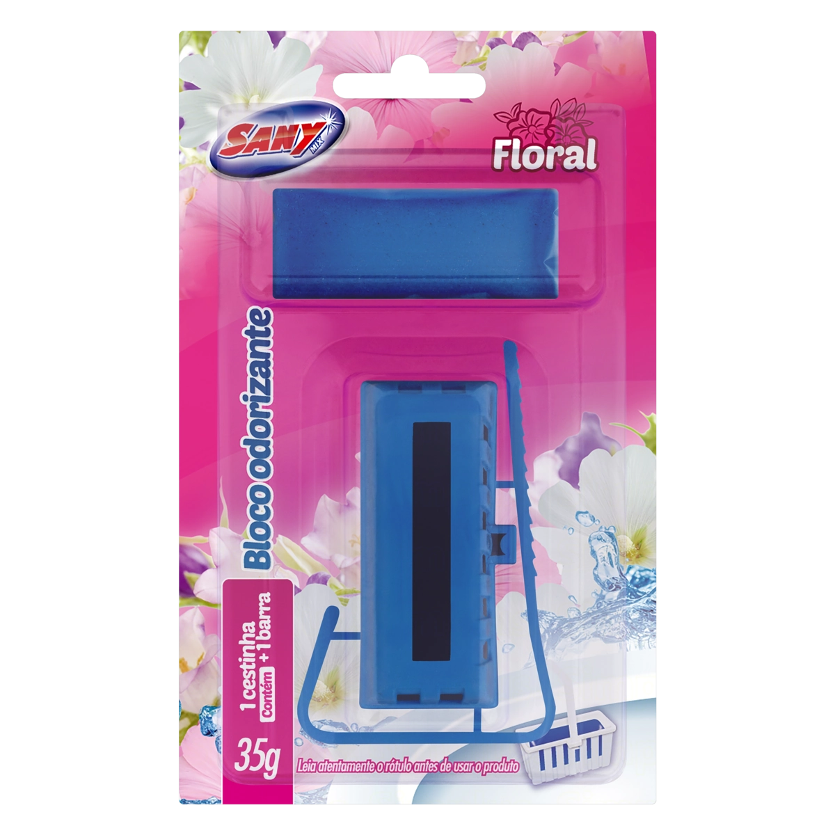 Odorizante Sanitário Bloco Com Cestinha Floral Sany Mix 35g