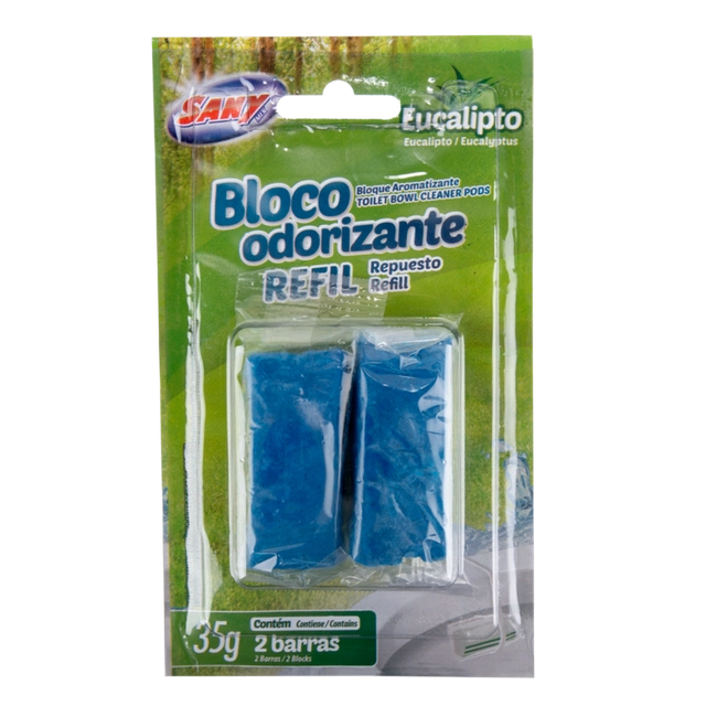 Odorizante Sanitário Bloco Eucalipto Sany Mix 35g 2 Unidades Refil