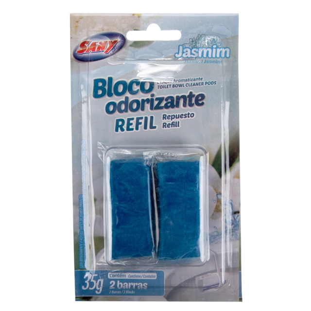 Odorizante Sanitário Bloco Jasmim Sany Mix 35g 2 Unidades Refil