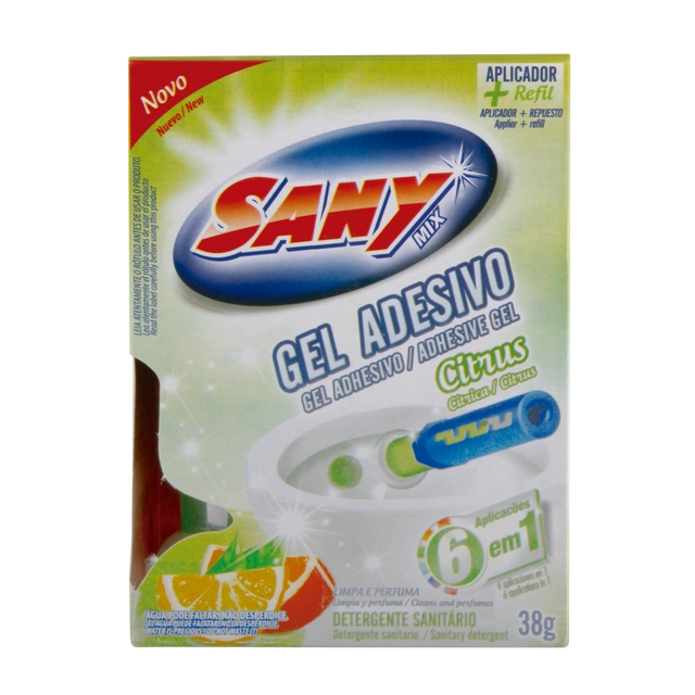 Detergente Sanitário Gel Adesivo Com Aplicador Citrus Sany Mix 38g
