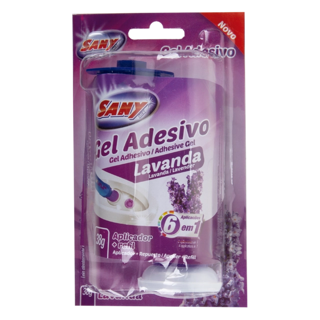 Detergente Sanitário Gel Adesivo Com Aplicador Lavanda Sany Mix 38g