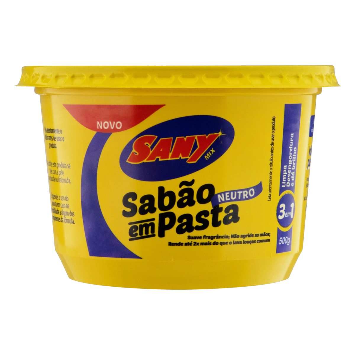 Sabão Em Pasta Neutro Sany Mix Pote Amarelo 500g
